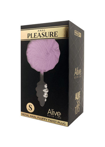 Анальная рельефная пробка Anal Pleasure с светло-фиолетовым хвостом, S Alive (338423425)