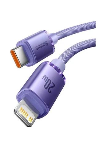 Кабель Crystal Shine Series USB-C to Lightning 20W 1.2m Purple (CAJY000205) [169543] Baseus (401282212)