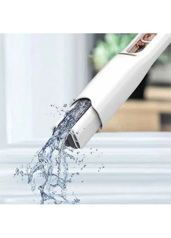 Швабра Mini Mop пластикова з віджиманням і бавовняною PU насадкою 29х15 см White No Brand (382514945)
