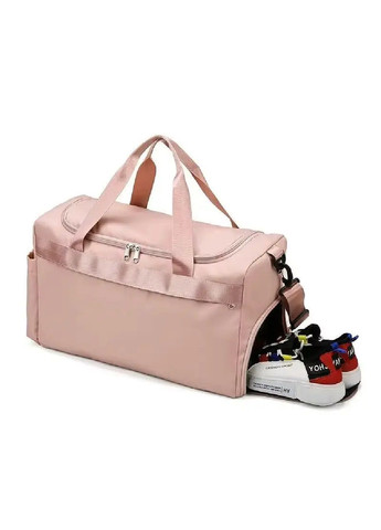 Сумка дорожная с отделом для обуви съемным плечевым ремнем креплением на ручку чемодана 48х31х23 см (481800-Prob) Пудровая Unbranded (366422649)