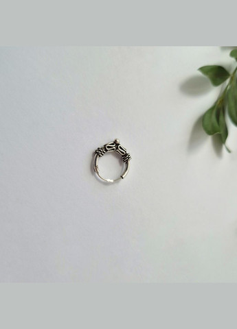 Серебряная моносережка (1 шт ) кольца Конго 10 мм серебро 925 пробы Черненное с5/267 0.60г No Brand (335809511)