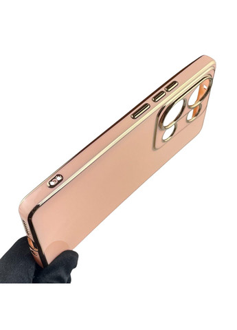 Чохол для POCO M6 Pro 4G жіночий із золотою окантовкою із захистом камери на сяомі поко м6 про 4г рожевий Xiaomi (366020104)