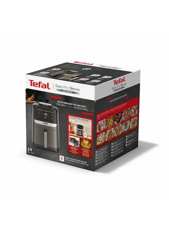 Мультипіч Easy Fry Silence, 1670Вт, чаша-5л, сенсорне управління, 10 програм, пластик, темно сірий-чорний Tefal (360401748)