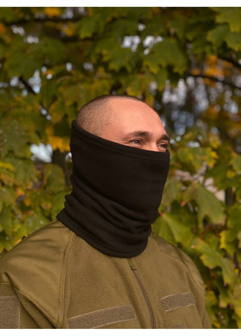 Баф флісовий 300г/м2 чорний зимовий, осіння, бафф труба зимовий осінній, камуфляж multicam UA (361137826)