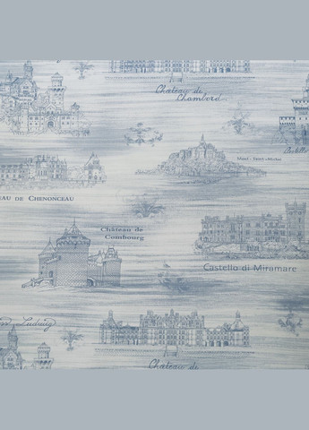 Вінілові шпалери на паперовій основі Gardena 51908 Блакитний Архітектура Limonta (289478855)