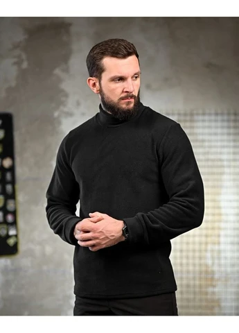 Флісовий гольф Black утеплений з флісу полар чоловічий стильний No Brand (340560303)