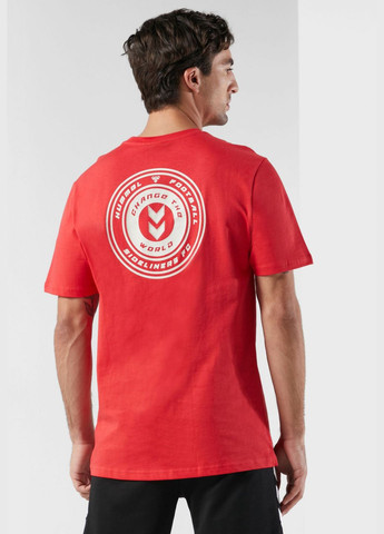 Червона футболка з логотипом для чоловіка 212742 червоний Hummel