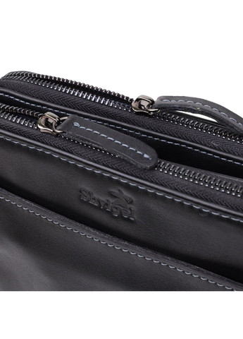 Красивая мужская сумка через плечо из гладкой натуральной кожи 20871_1 Черный Shvigel (362971713)