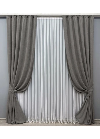 Комплект готовых штор Микровелюр Petek YL № 1705ш 140х270 см 2 шт (39-111) VR-Textil (392468472)