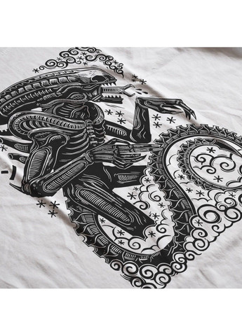 Біла футболка з принтом alien No Brand