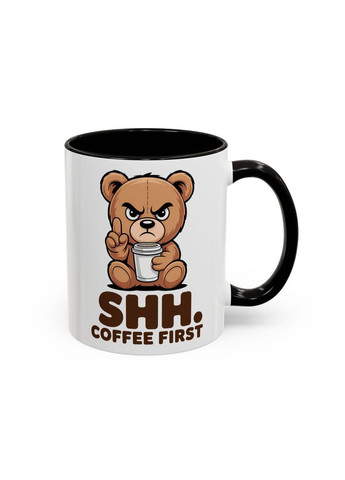 Кухоль "Shh. Coffee first" 330 мл No Brand (369936759)