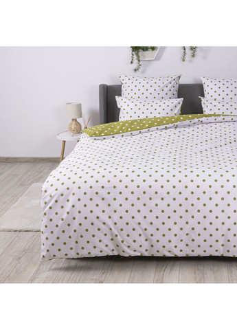 Комплект постельного белья семейный с наволочками 70*70 см, 115 гр/м2 Olive Dots Белый с хаки (14470150215) ТЕП (364099912)