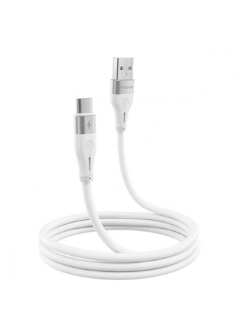 Кабель Soft Silicone USB to Type-C 2.4A (1m) white Proove (333800053)