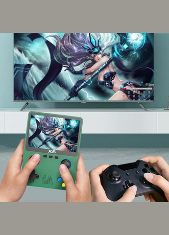 Портативна ігрова приставка X6 10000 ігор / 3.5'' IPS, 640x480 / AV вихід / консоль, ретро / 2000 mAh Black No Brand (322566695)