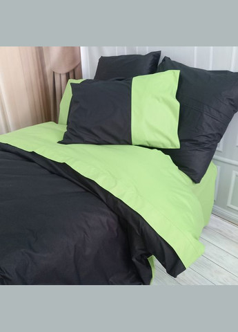 Постельное белье PREMIERE Чорное/Фисташка Ранфорс Двуспальное MERISET (278256283)