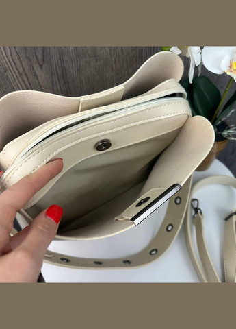 Жіноча сумка-стиль Zara на плече, сумочка Зара чорна екошкіра люкс якість Молочний PTR No Brand (334730194)