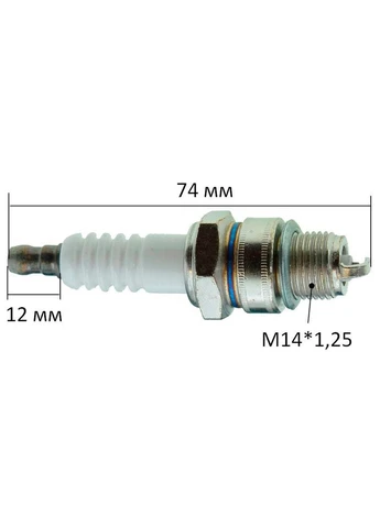 Свічка запалювання 2-T генератора ET-950 L74mm різьблення M14*1.25 12mm Universal (402869074)