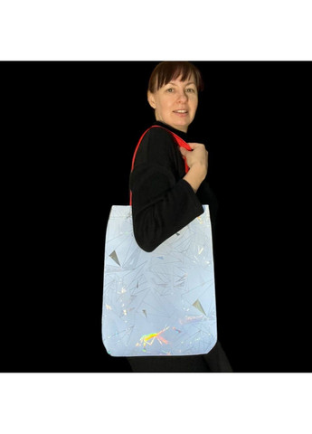 Світловідбиваюча сумка шопер Svitashka Абстракція на кнопці червоні ручки No Brand (335051251)