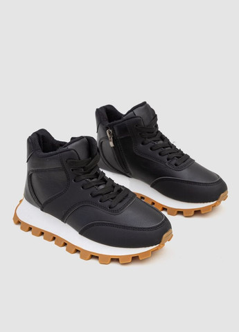 Кроссовки женские с мехом,, 243RGM95 Fashion чёрные всесезоны (331649567)