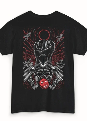 Чорна чорна чоловіча футболка з аніме-принтом «t-shirt berserk - eclipse murales» No Brand