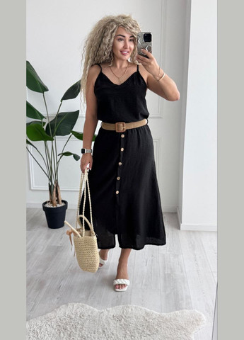 Жіночий літній костюм з льону майка + спідниця MonCher (338212553)