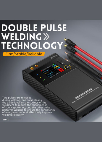 Точковий зварювальний апарат SWM-10 з акумулятором 5000 мА·год 0,25 мм (54477) Fnirsi (315493157)