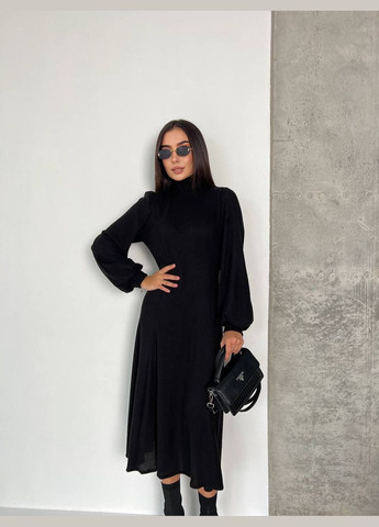 Чорна сукня практична тканина - ангора рубчик No Brand