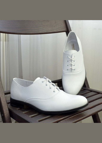 Белые туфли мужские белые на шнуровке, натуральная кожа. 41 размер Vasha para