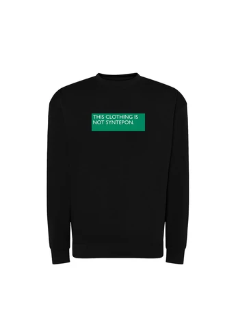 Чорний світшот з принтом "this clothing is not syntepon". з гумором про united colors of benetton (10038379513) ТiШОТКА (365436614)