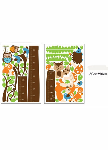 Наклейка на стіну Зростомір дерево з тваринами (2 листа 60 х 90 см) Б290 No Brand (302243158)