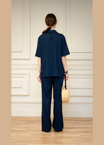 Синяя рубашка Dolcedonna с коротким рукавом