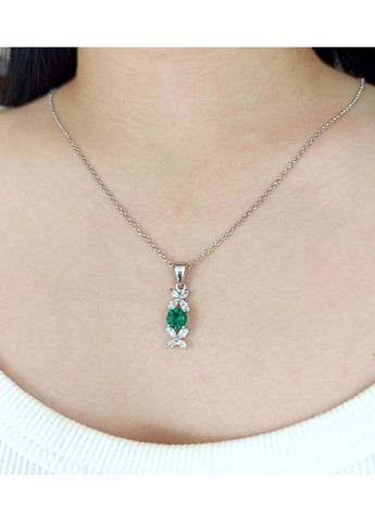 Підвіска срібна зі смарагдом "Nano" FS-004 No Brand Підвіска (367960118)