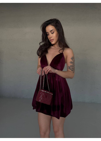 Бордова святковий, коктейльна, вечірня, кежуал жіноча оксамитова сукня з відкритою спиною, з відкритими плечима Asi.Store.ua