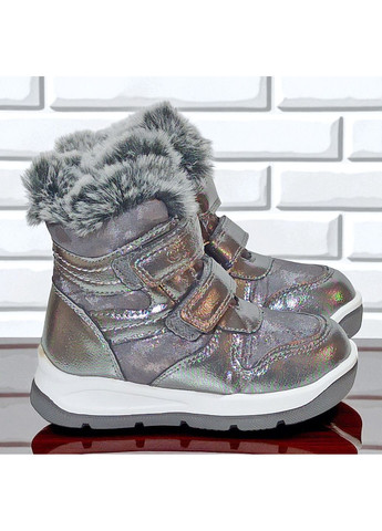 Зимові черевики для дівчинки утеплені на овчині липучках для дівчинки Клібі Clibee (361012222)