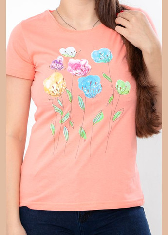 Помаранчева літня футболка жіноча (p-11307) з коротким рукавом Носи своє