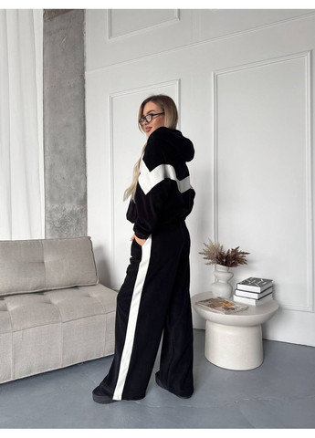 Жіночий флісовий спортивний костюм: худі на блискавці та широкі штани MonCher (370370216)