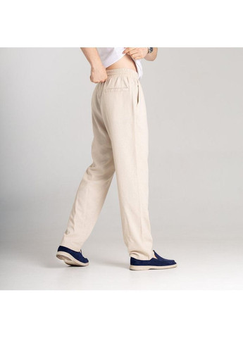 Чоловічі легкі льняні штани бежеві No Brand (358203713)