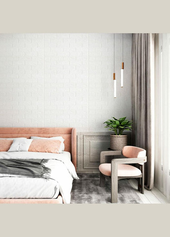 Самоклеюча 3D панель під білу цеглу в рулоні 3080x700x3мм R001-3 (3DPanda-1393) Sticker Wall (323155525)