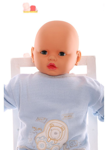 Человечек для мальчика вязаный с машинкой голубой 62 см (27374) BABYKROHA (297199826)