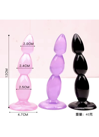 Анальна пробка Силіконова, анальна фіолетова пробка, силіконова пробка м'яка, анальна фігурна пробка No Brand (341305932)