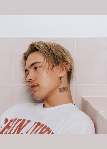 Набір тимчасових водостійких тату "Штрих-коди Love " No Brand (314879036)