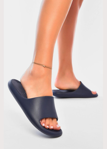 Темно-синие шлепанцы пена женские темно-синего цвета Let's Shop