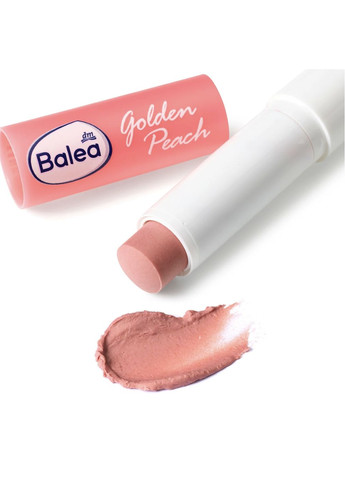 Бальзам для губ з маслом ши та ароматом персика Lippenpflege Golden Peach 4,8 г Balea (366569718)