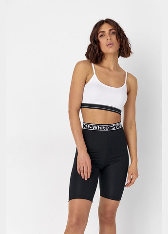 Женский костюм с велосипедными шортами и топом - черный Lurex (293292904)