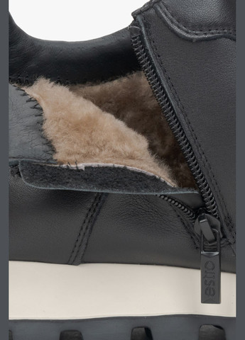 Черные зимние ботинки, цвет черный Estro