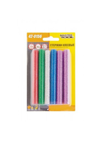 Стрижні клейові GM 11,2*100 мм, 12 шт, кольорові перламутрові (42-0156) Mastertool (311558286)
