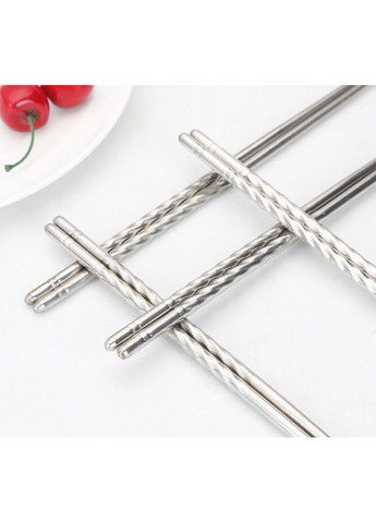 Многоразовые палочки для суши и еды из нержавеющей стали 1 пара в подарочной коробочке No Brand (362135499)