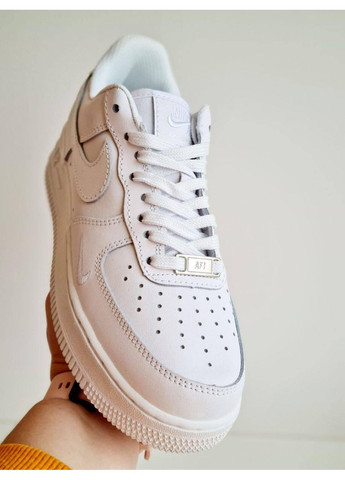 КРОСІВКИ ЖІНОЧІ NIKE AIR FORCE 1 MINI SWOOSH WHITE НАЙК АІР ФОРС 1 ПРЕМІУМ No Brand білі демісезони (367174606)