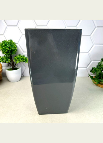 Кубічне кашпо для кімнатних кущів 22*22*42см 7л, Квадро Граніт Алеана (365814962)