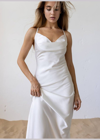 Белое праздничный, коктейльное, вечернее платье комбинация с завязками на спине платье-комбинация Україна